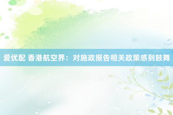 爱优配 香港航空界：对施政报告相关政策感到鼓舞