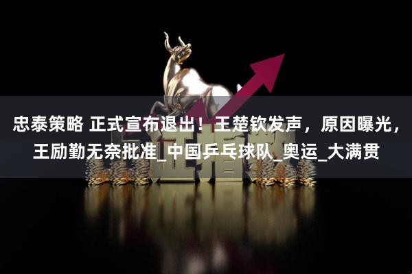 忠泰策略 正式宣布退出！王楚钦发声，原因曝光，王励勤无奈批准_中国乒乓球队_奥运_大满贯